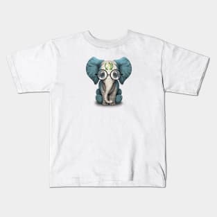 Baby Elephant with Glasses and Guatemalan Flag Kids T-Shirt